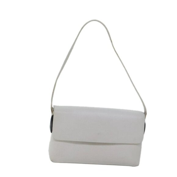 GUCCI Shoulder Bag Leather White 001 1998 1766 Auth 70524 - Picture 1 of 15